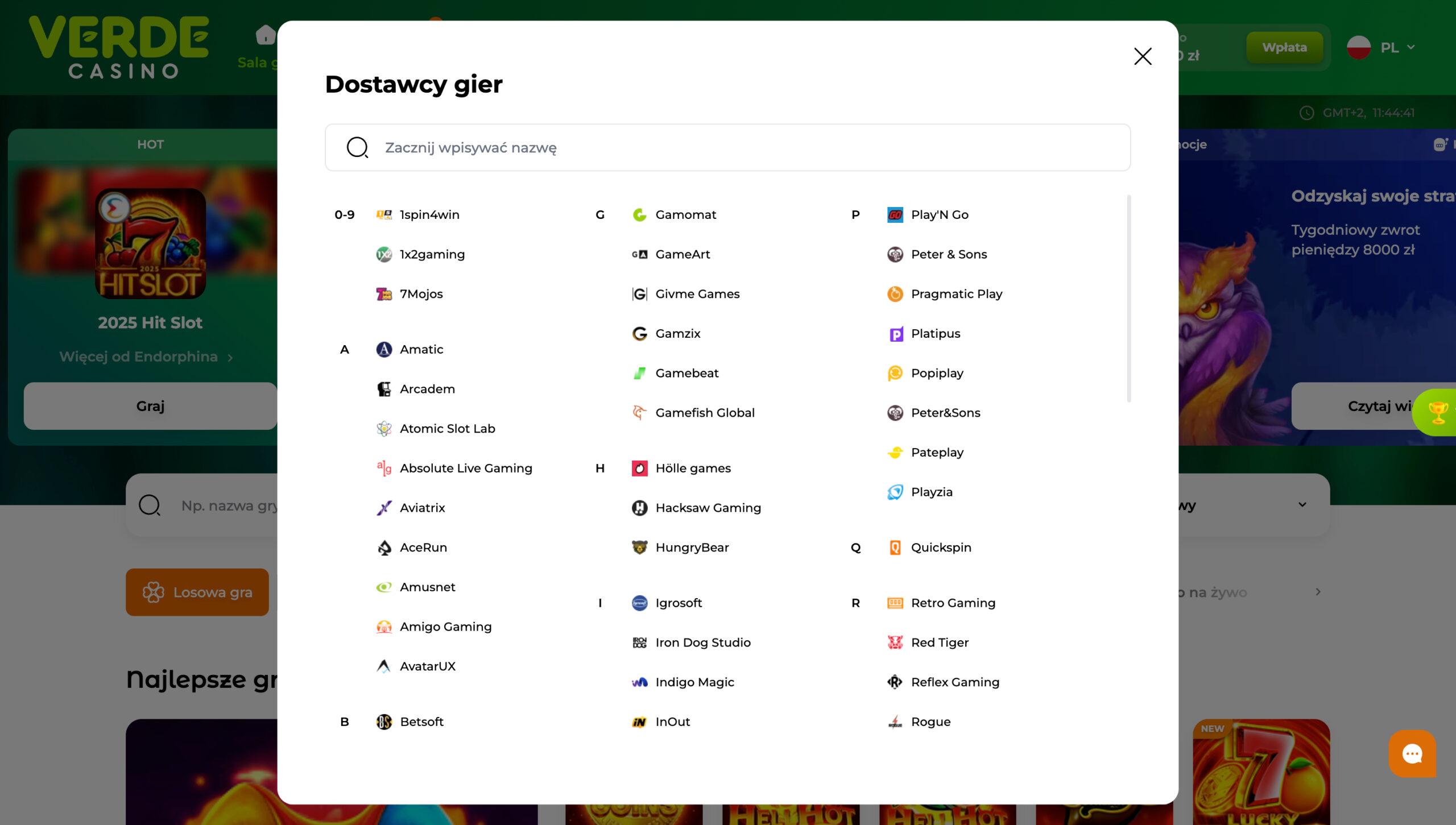 Kasyno Verde Dostawcy gier